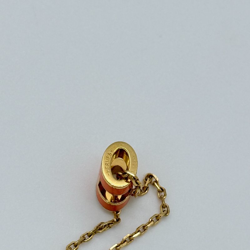 Hermès 愛馬仕 Mini Pop H 橘色 吊墜項鍊-5