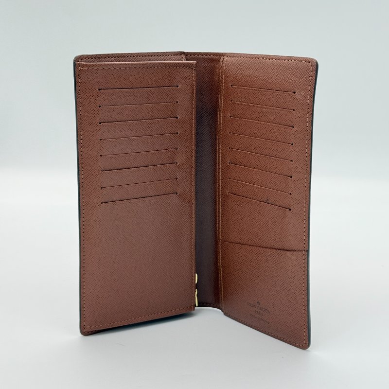 Louis Vuitton 路易威登 Brazza 經典老花 棕色 帆布 雙折零錢長夾-6