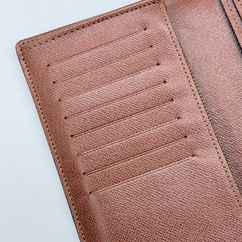 Louis Vuitton 路易威登 Brazza 經典老花 棕色 帆布 雙折零錢長夾-9