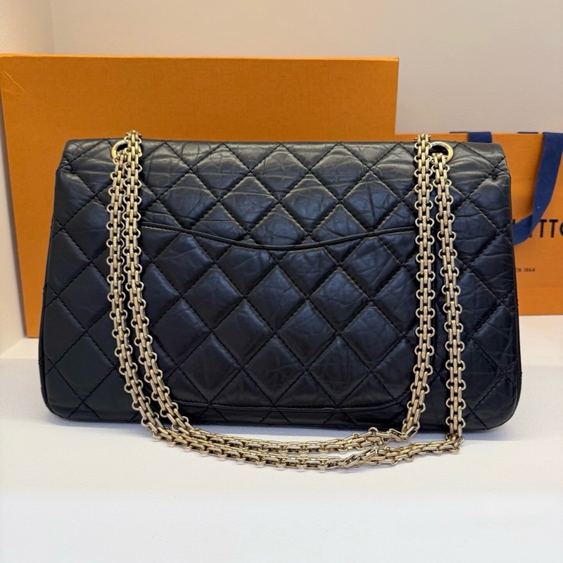 98新 CHANEL 香奈兒 2.55 Reissue Maxi|黑色|菱格|鏈條包 金扣-3