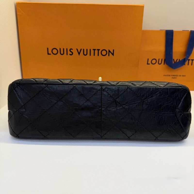 98新 CHANEL 香奈兒 2.55 Reissue Maxi|黑色|菱格|鏈條包 金扣-4