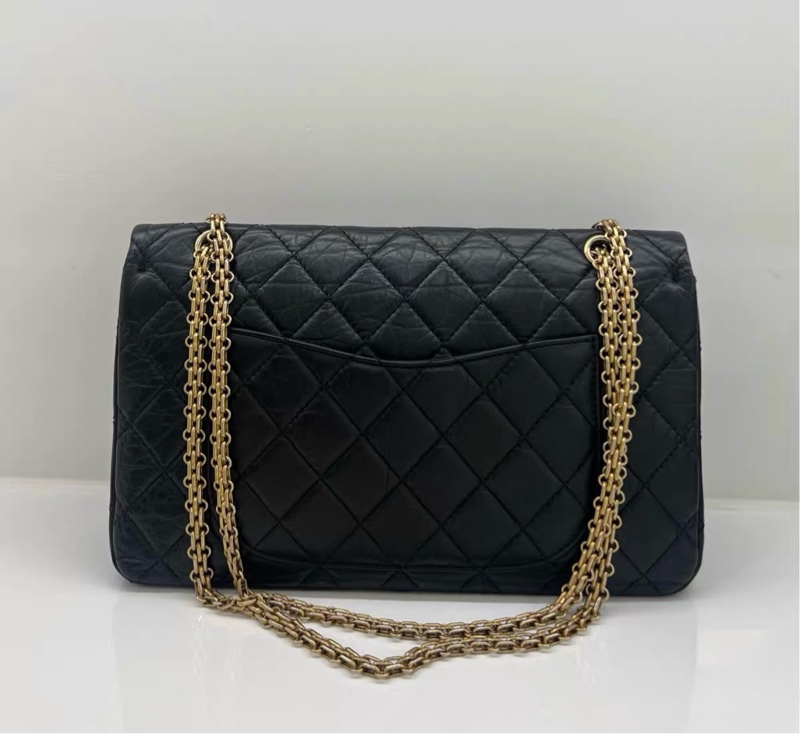 9新 CHANEL 香奈兒 2.55 Reissue 大號 19開|黑色|菱格|鏈條包 金扣-1