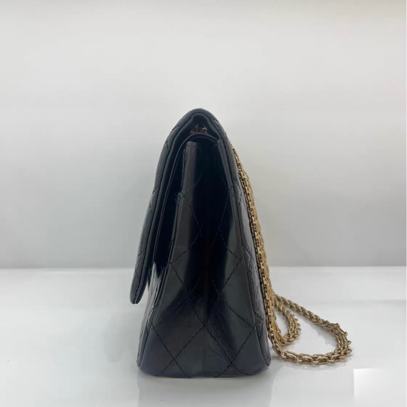 9新 CHANEL 香奈兒 2.55 Reissue 大號 19開|黑色|菱格|鏈條包 金扣-2