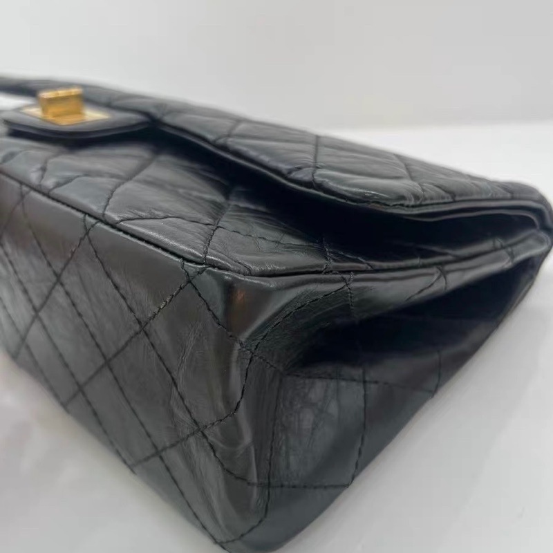 9新 CHANEL 香奈兒 2.55 Reissue 大號 19開|黑色|菱格|鏈條包 金扣-5