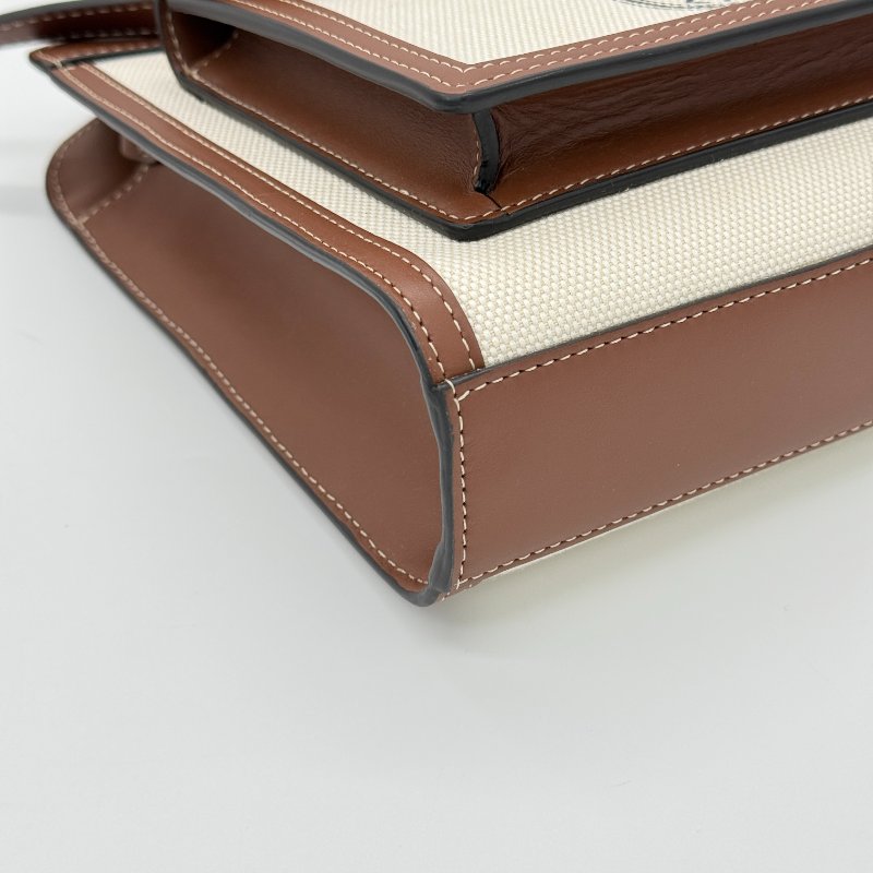 Burberry 巴寶莉 Mini Pocket 米色 棕色 帆布 牛皮 迷你口袋包 肩背包 手提包-9