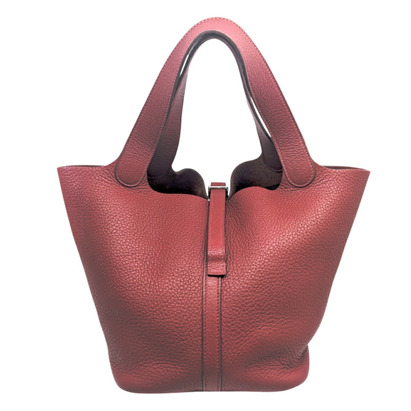 愛馬仕 Picotin MM Taurillon Clemence Rouge Garance 皮革手提包，飾有 K 字印記，男女款-0