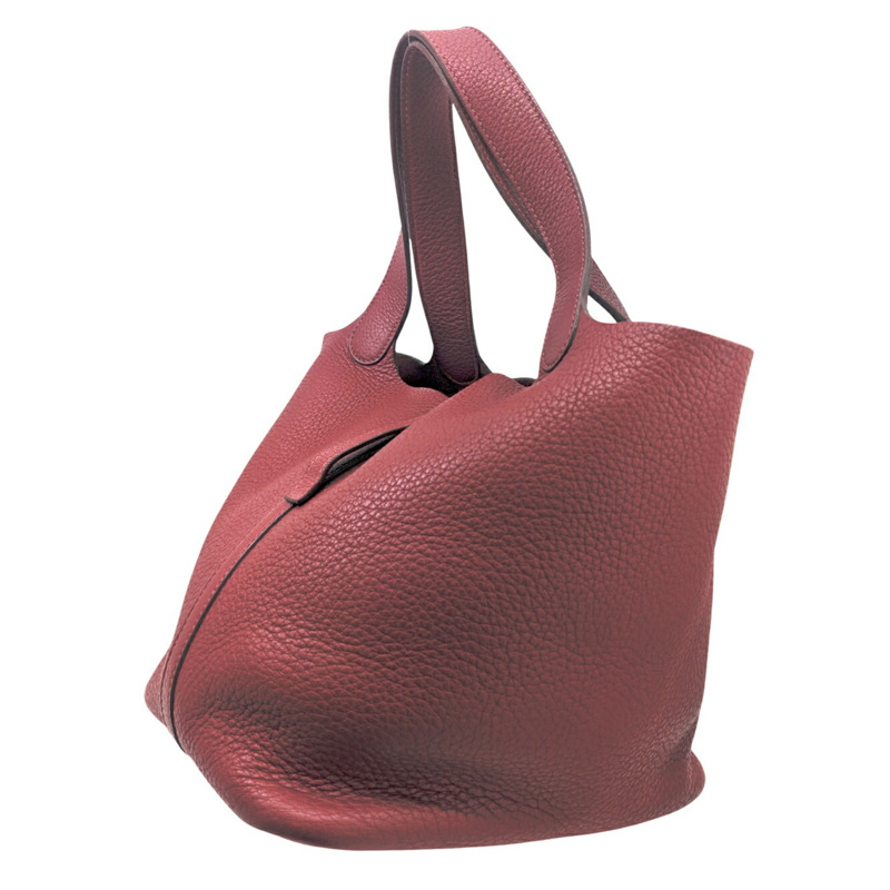 愛馬仕 Picotin MM Taurillon Clemence Rouge Garance 皮革手提包，飾有 K 字印記，男女款-1