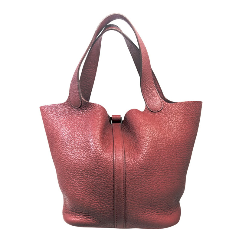 愛馬仕 Picotin MM Taurillon Clemence Rouge Garance 皮革手提包，飾有 K 字印記，男女款-3