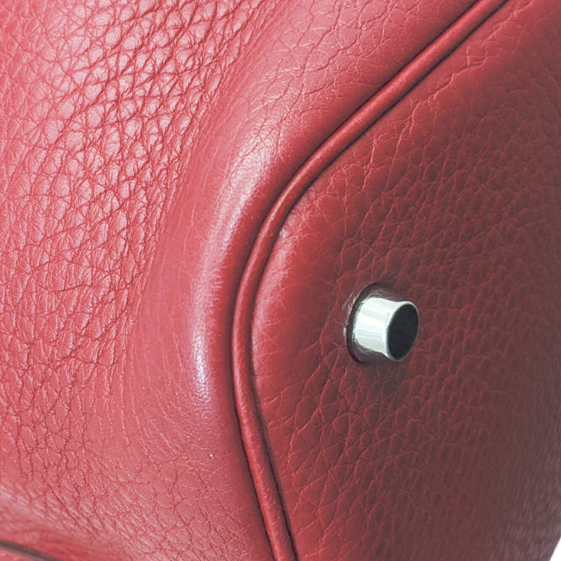 愛馬仕 Picotin MM Taurillon Clemence Rouge Garance 皮革手提包，飾有 K 字印記，男女款-4