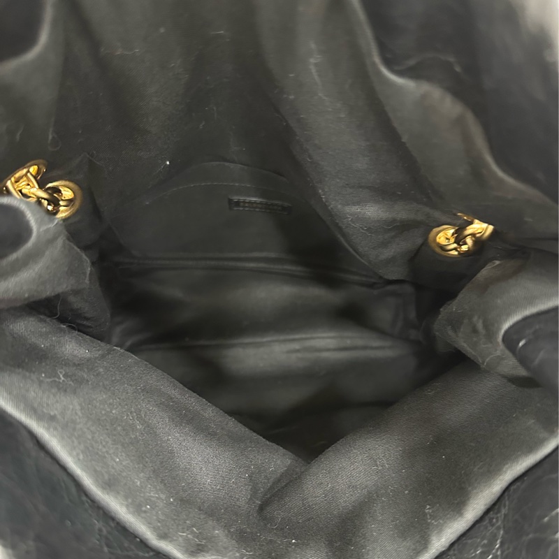 巴黎世家/Balenciaga MONACO系列 黑金鏈 褶皺皮 單肩包 尺寸底長:28cm-8