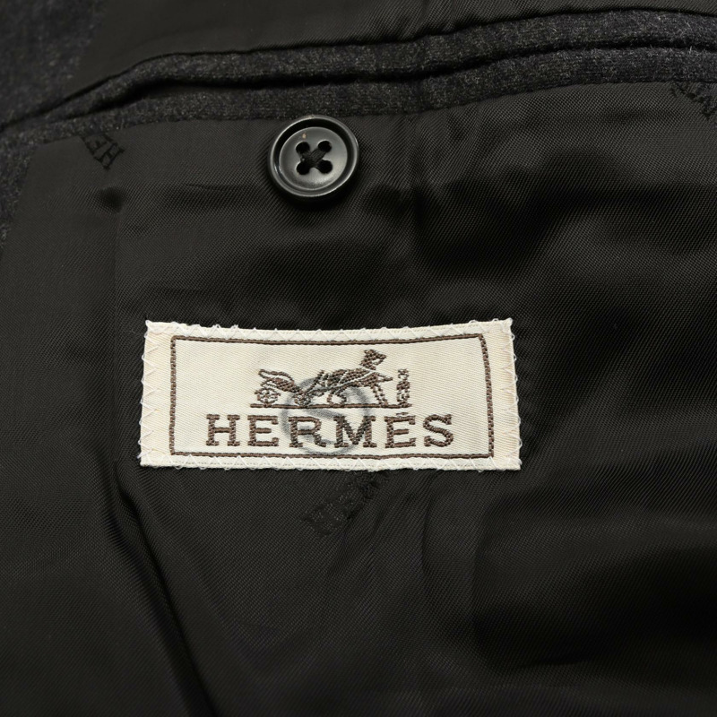 愛馬仕 (HERMES) 灰色羊絨修身夾克外套，二手男款，50 號。-2