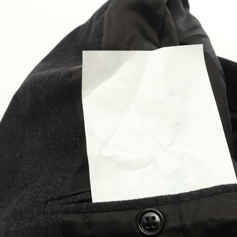 愛馬仕 (HERMES) 灰色羊絨修身夾克外套，二手男款，50 號。-6