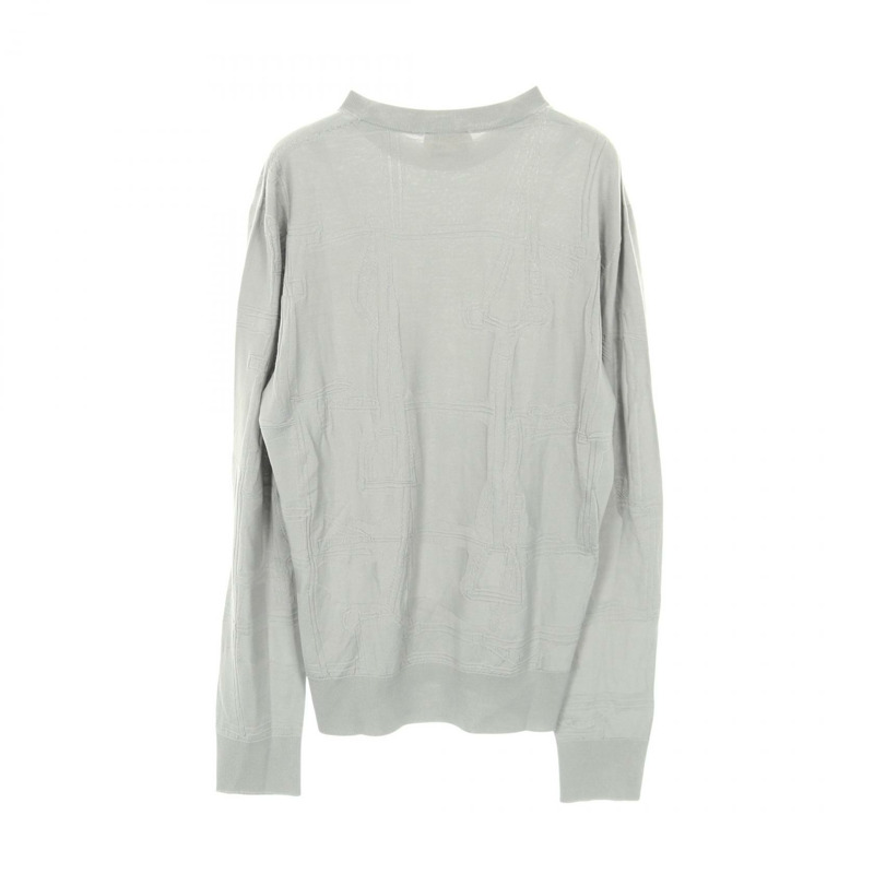 愛馬仕 Jeu de Point Arne 針織衫 #S 羊毛灰色二手男款-1