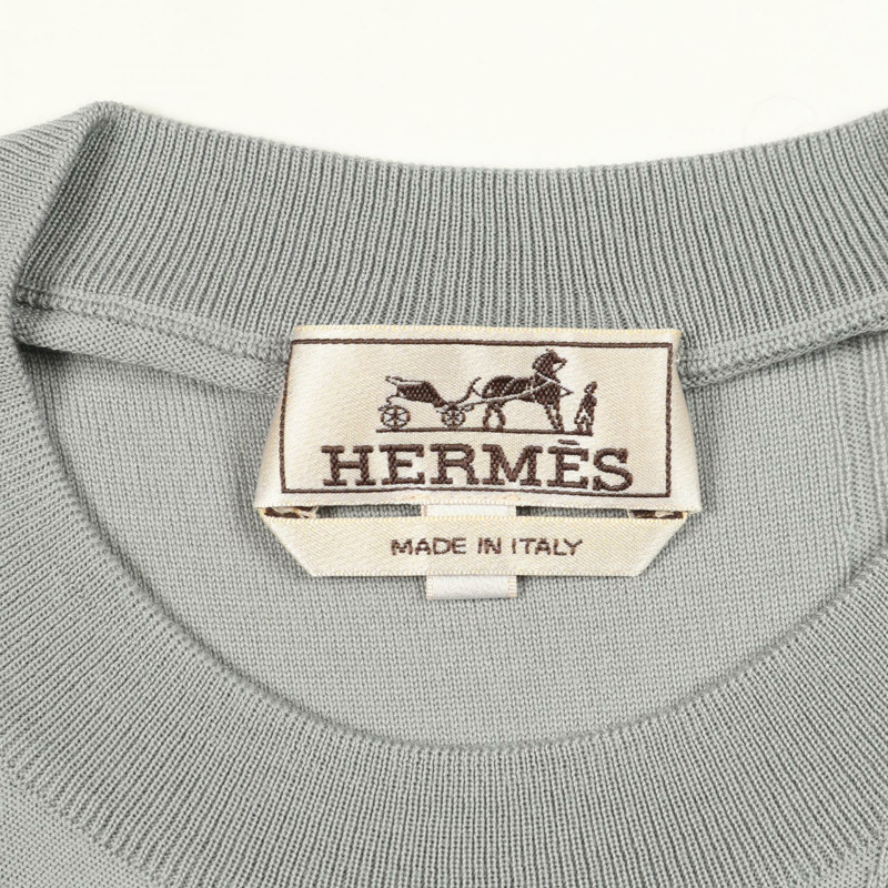愛馬仕 Jeu de Point Arne 針織衫 #S 羊毛灰色二手男款-2