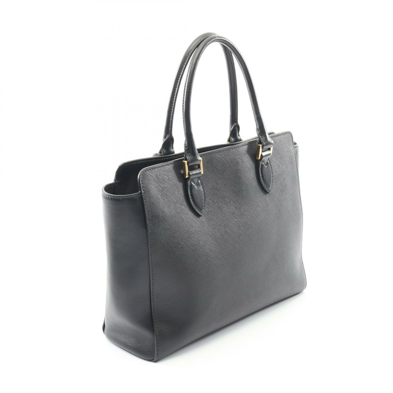 PRADA SAFFIANO+SOFT CALF 兩用肩背手提包 1BA189 黑色皮革 二手-1