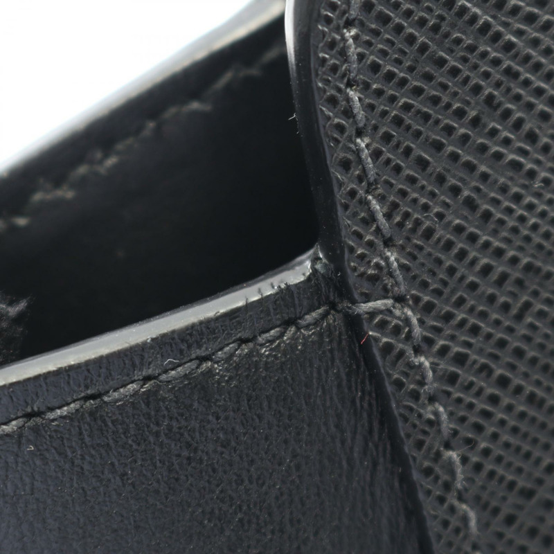 PRADA SAFFIANO+SOFT CALF 兩用肩背手提包 1BA189 黑色皮革 二手-4