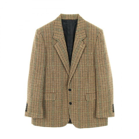 CELINE 男士羊毛修身西裝外套，米色多色，#40，二手。