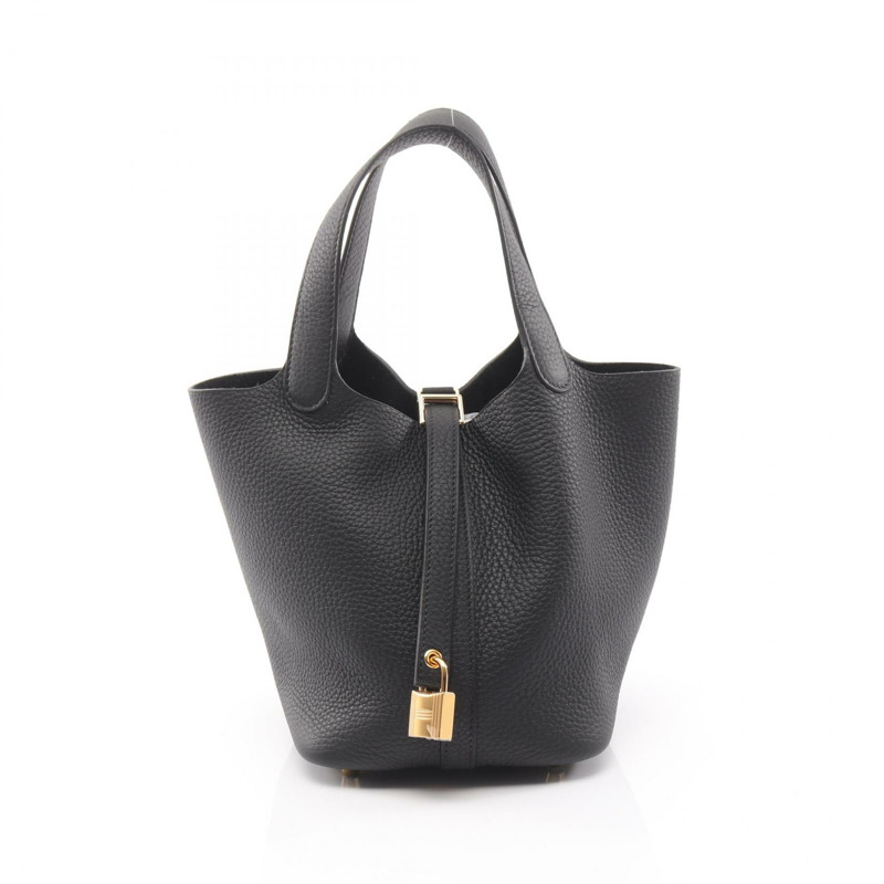 愛馬仕 Picotin Lock PM 手提包 K Taurillon Clemence GHW 黑色二手女款-0