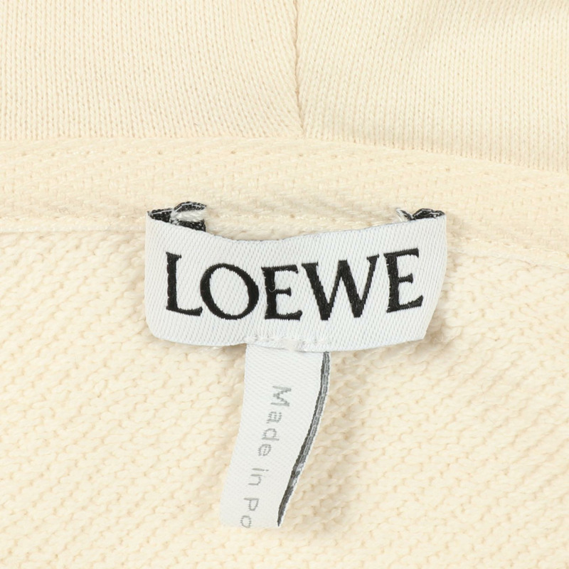LOEWE ANAGRAM 貼袋連帽衫 H526Y25X31 純棉 白色 #XS 二手 男款-2