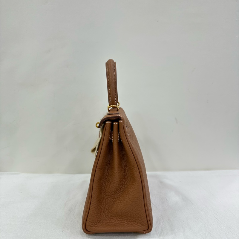 Hermes Kelly 25金棕金扣Z刻togo皮閒置新，有copy購證+專櫃護理購證-5