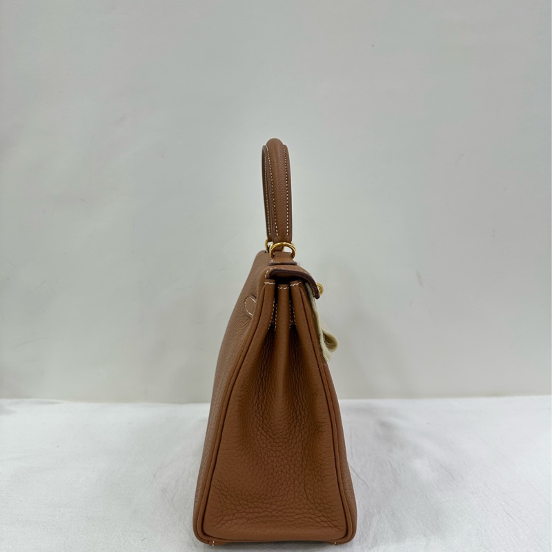 Hermes Kelly 25金棕金扣Z刻togo皮閒置新，有copy購證+專櫃護理購證-6