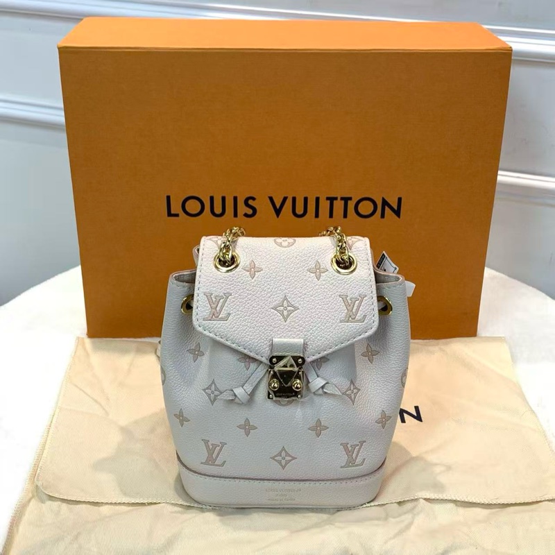 LV路易威登 Nano Noé小書包 mini鏈條+皮帶背包 品牌老花壓紋粒面牛皮 磁扣開合 高顏值時尚雙肩包  芯片款-0