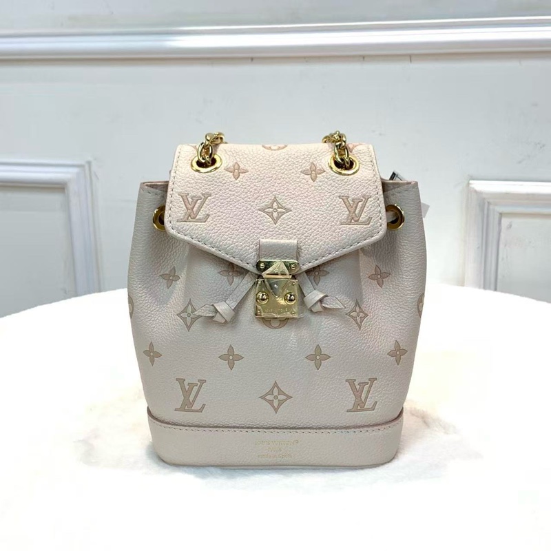 LV路易威登 Nano Noé小書包 mini鏈條+皮帶背包 品牌老花壓紋粒面牛皮 磁扣開合 高顏值時尚雙肩包  芯片款-1