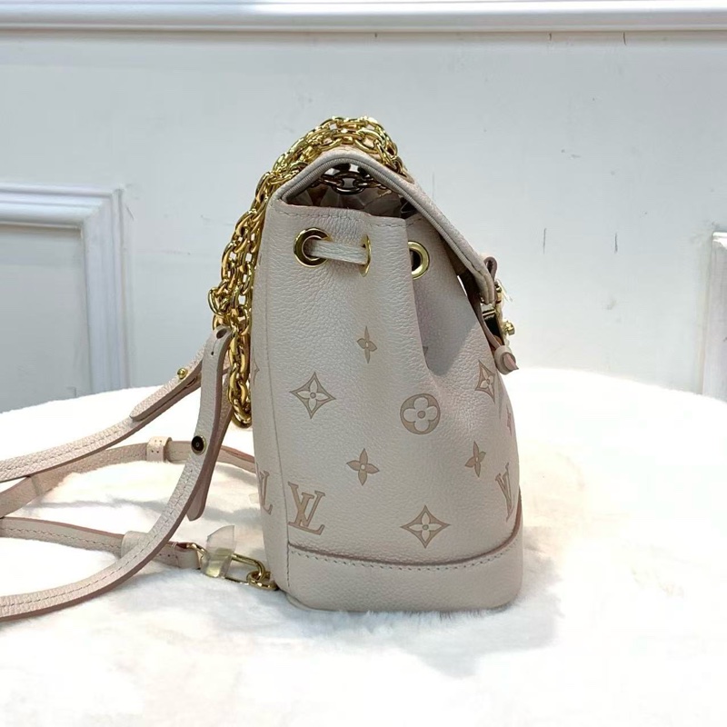 LV路易威登 Nano Noé小書包 mini鏈條+皮帶背包 品牌老花壓紋粒面牛皮 磁扣開合 高顏值時尚雙肩包  芯片款-2