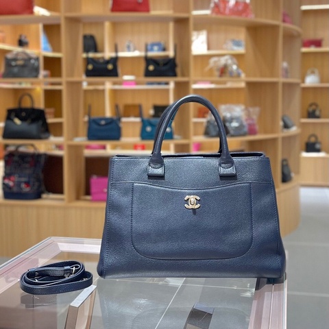 香奈兒Chanel 藍色2way noe executive 托特包單肩包