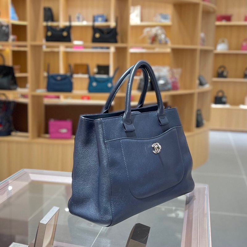 香奈兒Chanel 藍色2way noe executive 托特包單肩包-2