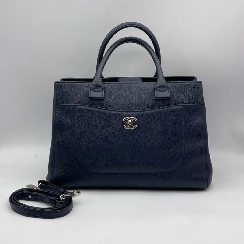 香奈兒Chanel 藍色2way noe executive 托特包單肩包-8