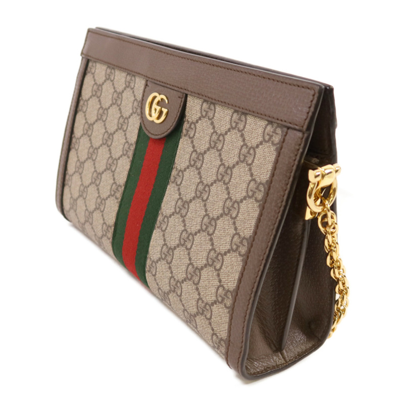 GUCCI 塗層帆布Ophldia GG鏈帶肩背袋-2