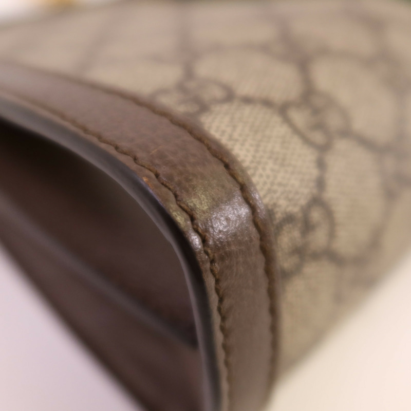 GUCCI 塗層帆布Ophldia GG鏈帶肩背袋-7