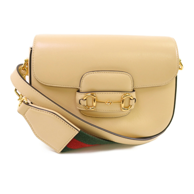 GUCCI 牛皮皮革Horsebit 1955金扣肩背袋-0