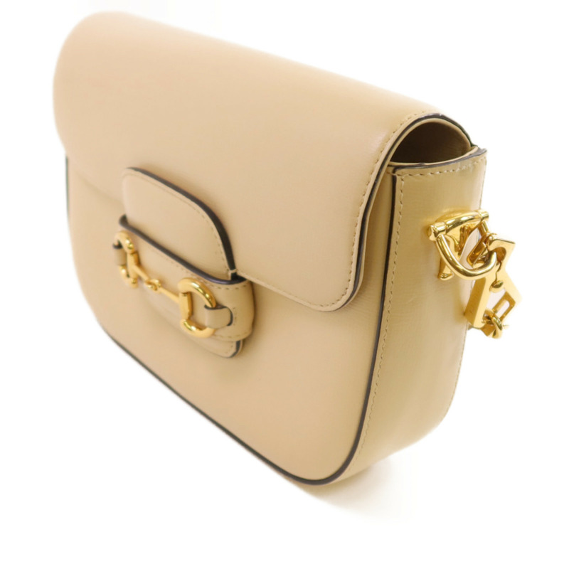 GUCCI 牛皮皮革Horsebit 1955金扣肩背袋-2