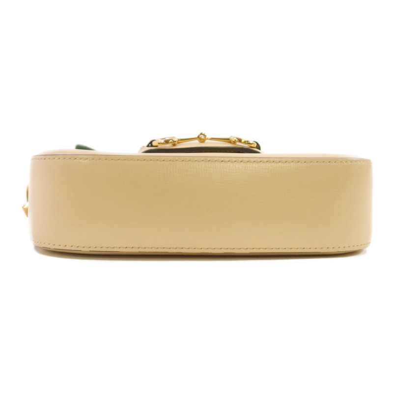 GUCCI 牛皮皮革Horsebit 1955金扣肩背袋-3