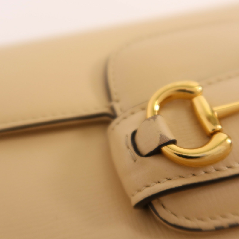 GUCCI 牛皮皮革Horsebit 1955金扣肩背袋-12