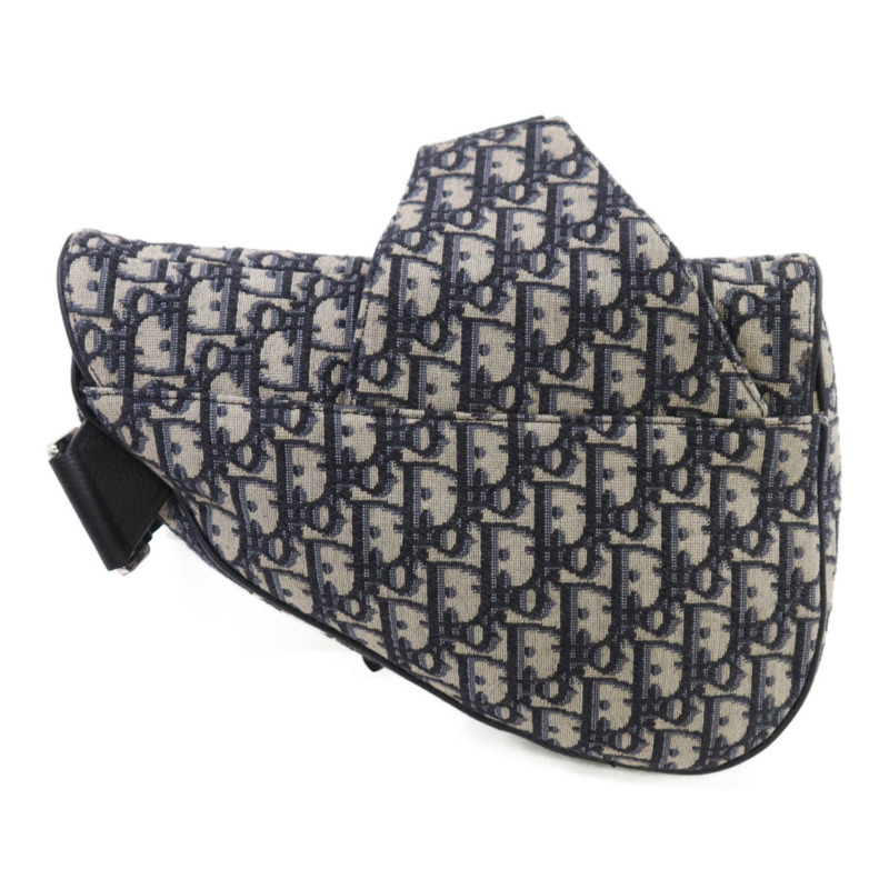 Dior Obriqur帆布Saddle Oblique銀扣肩背袋-1