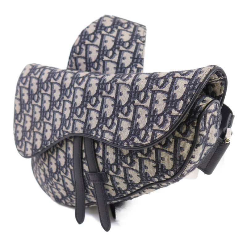 Dior Obriqur帆布Saddle Oblique銀扣肩背袋-2