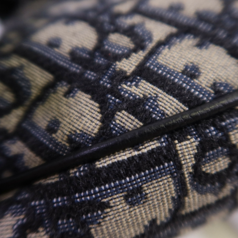 Dior Obriqur帆布Saddle Oblique銀扣肩背袋-7