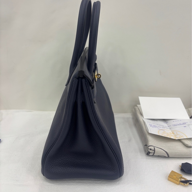 Hermes birkin 30 2Z午夜藍金扣Y刻togo皮,有專櫃護理單據-2