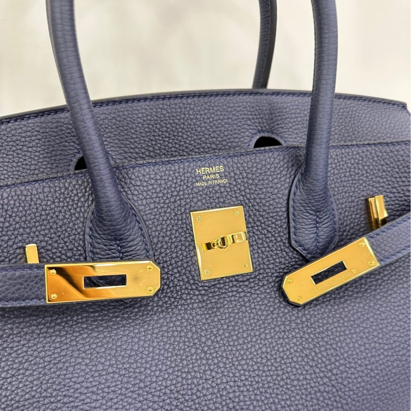 Hermes birkin 30 2Z午夜藍金扣Y刻togo皮,有專櫃護理單據-5