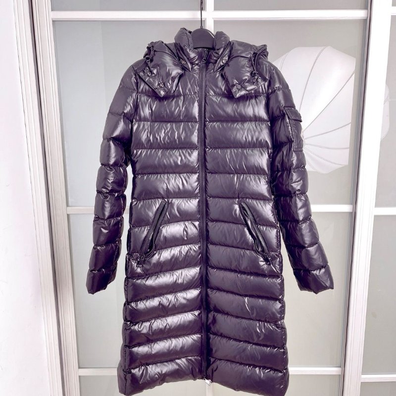 MONCLER 黑色中長款連帽羽絨外套1碼 胸圍90cm衣長97cm 帽子可以拆 98新配件塵袋-1