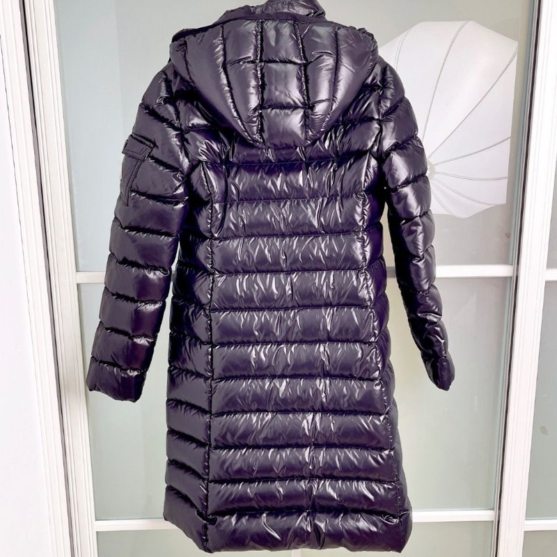 MONCLER 黑色中長款連帽羽絨外套1碼 胸圍90cm衣長97cm 帽子可以拆 98新配件塵袋-4