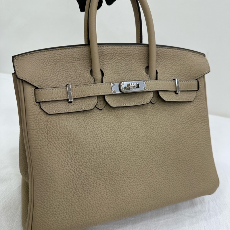 愛馬仕 Birkin 25 風衣灰銀扣 togo皮 A刻 無鎖無鑰匙 便宜出-6