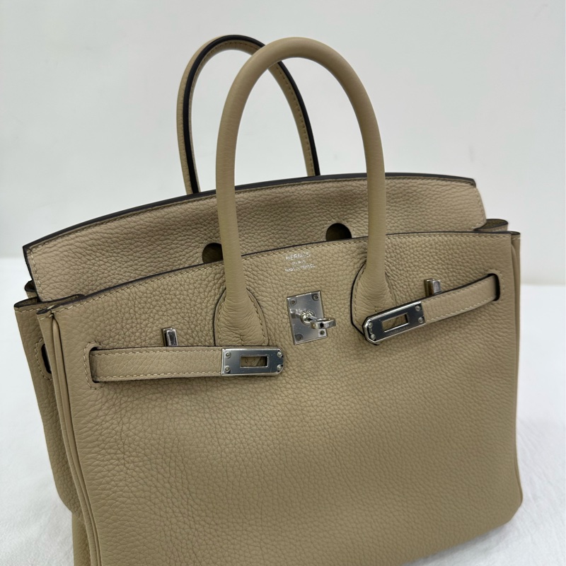 愛馬仕 Birkin 25 風衣灰銀扣 togo皮 A刻 無鎖無鑰匙 便宜出-7