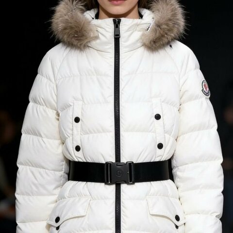 Moncler Clion 毛領腰帶羽絨外套 1碼 98新. 配件塵袋衣架
