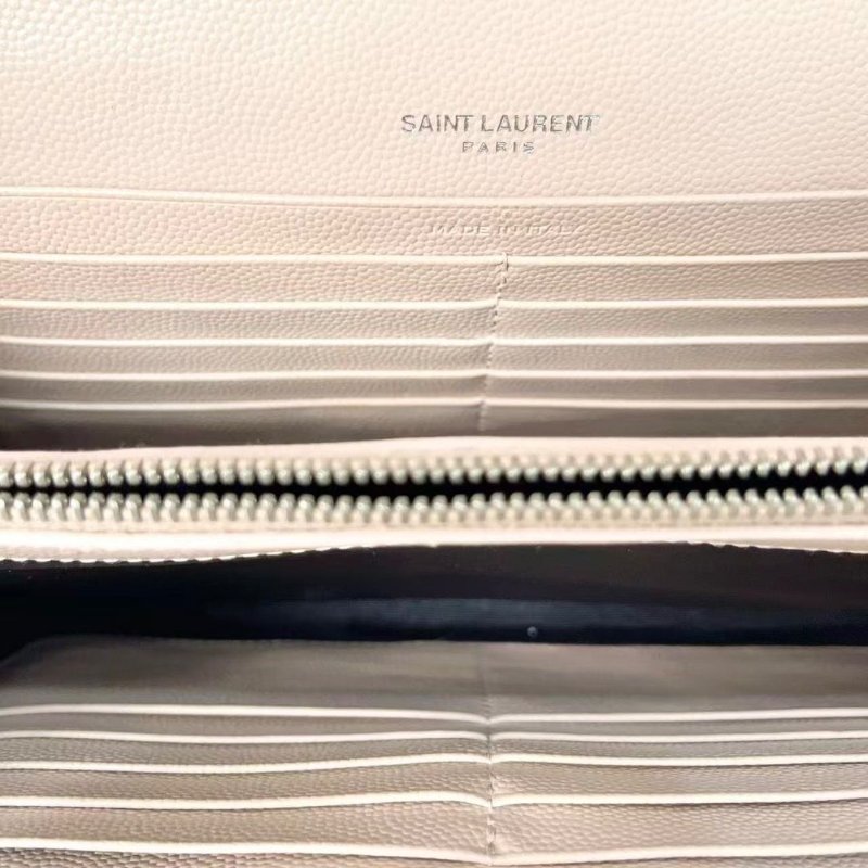 YSL 魚子醬中號粉銀信封包鏈條斜背包 22×15×4 98新配件塵袋盒子-2