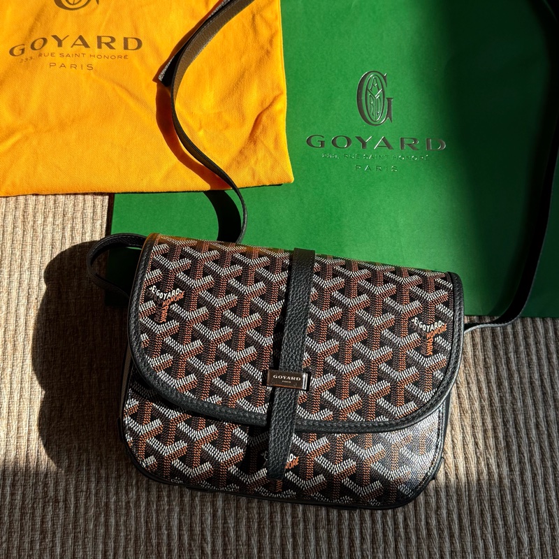 Goyard 郵差包 荔枝皮革（黑） Belvedere PM Bag-1