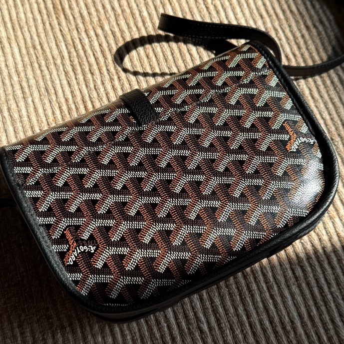 Goyard 郵差包 荔枝皮革（黑） Belvedere PM Bag-3